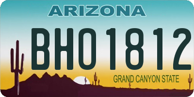 AZ license plate BHO1812