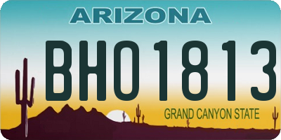 AZ license plate BHO1813