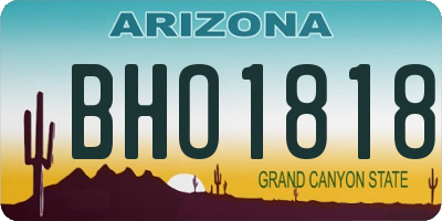 AZ license plate BHO1818