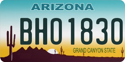 AZ license plate BHO1830