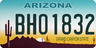 AZ license plate BHO1832