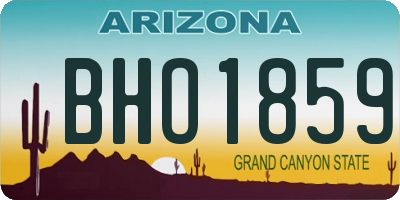 AZ license plate BHO1859