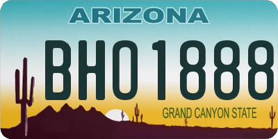 AZ license plate BHO1888