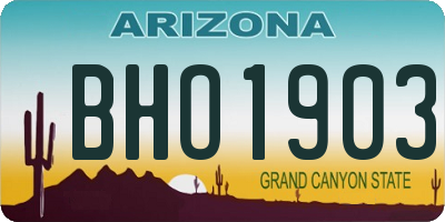 AZ license plate BHO1903