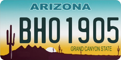 AZ license plate BHO1905