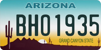 AZ license plate BHO1935