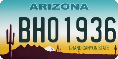 AZ license plate BHO1936