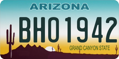 AZ license plate BHO1942