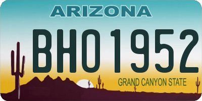 AZ license plate BHO1952