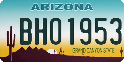 AZ license plate BHO1953