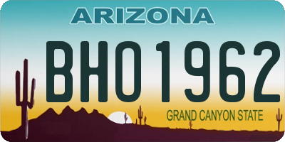 AZ license plate BHO1962