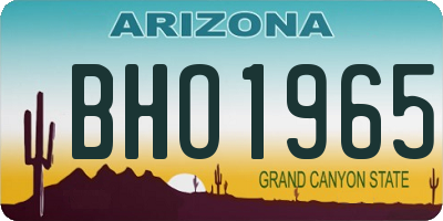 AZ license plate BHO1965