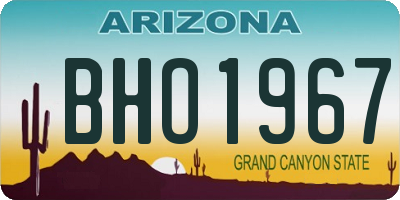 AZ license plate BHO1967