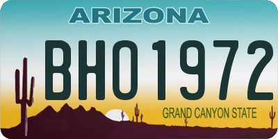 AZ license plate BHO1972