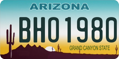 AZ license plate BHO1980