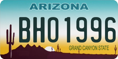AZ license plate BHO1996