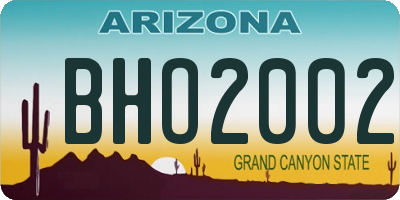 AZ license plate BHO2002