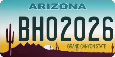 AZ license plate BHO2026