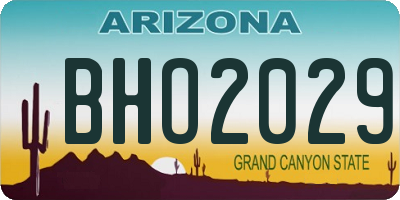 AZ license plate BHO2029