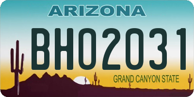 AZ license plate BHO2031