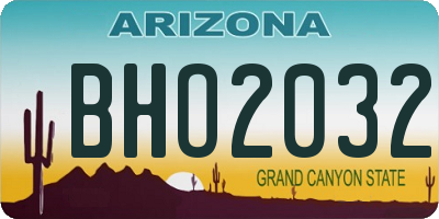 AZ license plate BHO2032