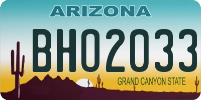 AZ license plate BHO2033