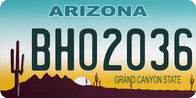 AZ license plate BHO2036