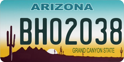 AZ license plate BHO2038