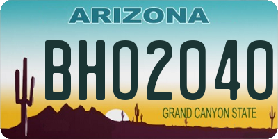AZ license plate BHO2040
