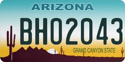 AZ license plate BHO2043