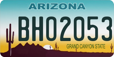 AZ license plate BHO2053