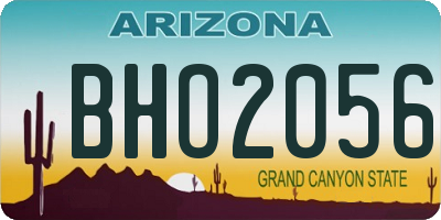 AZ license plate BHO2056