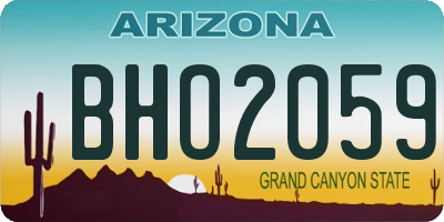 AZ license plate BHO2059