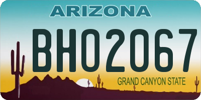 AZ license plate BHO2067