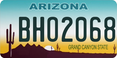 AZ license plate BHO2068
