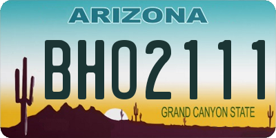AZ license plate BHO2111