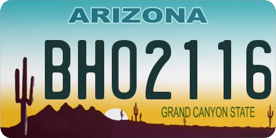 AZ license plate BHO2116