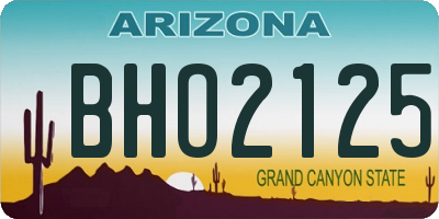 AZ license plate BHO2125