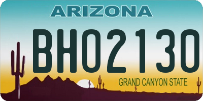 AZ license plate BHO2130