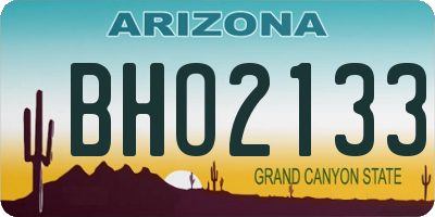 AZ license plate BHO2133