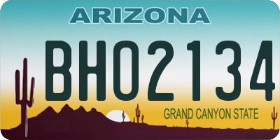 AZ license plate BHO2134