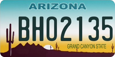 AZ license plate BHO2135