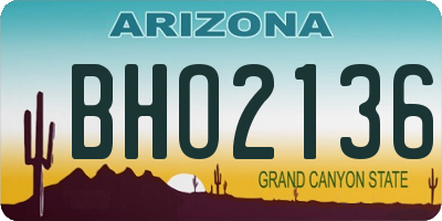 AZ license plate BHO2136