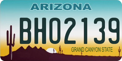 AZ license plate BHO2139