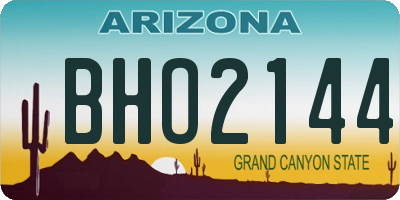 AZ license plate BHO2144