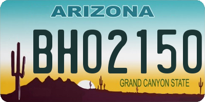 AZ license plate BHO2150