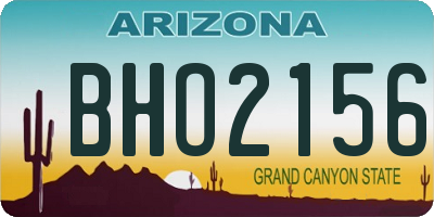 AZ license plate BHO2156