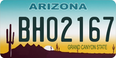 AZ license plate BHO2167