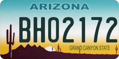 AZ license plate BHO2172