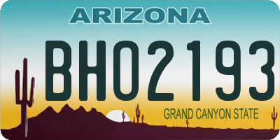 AZ license plate BHO2193